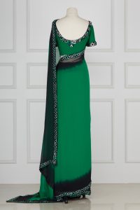 Green Swarovski studded saree set by Adarsh Gill (3)
