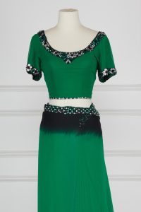 Green Swarovski studded saree set by Adarsh Gill (4)