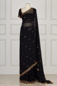Black sequin embroidery saree set by Adarsh Gill (1)