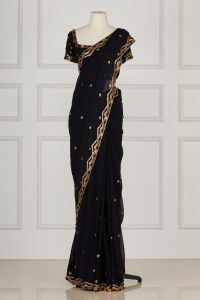 Black sequin embroidery saree set by Adarsh Gill (2)