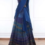 Blue-printed-lehenga-sari-set-by-Tarun-Tahiliani