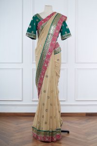 Neutral sequin embroidery saree by Shyamal & Bhumika (2)