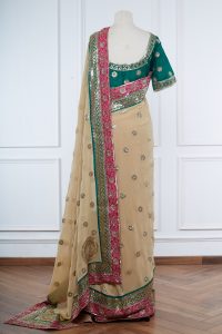 Neutral sequin embroidery saree by Shyamal & Bhumika (3)