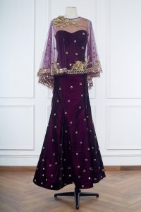 Purple 3D floral embroidered gown by Archana Kochhar (1)