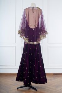 Purple 3D floral embroidered gown by Archana Kochhar (2)